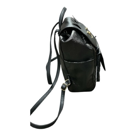 Betsy Johnson - NWOT - Black Vegan Leather Quilted Cat Ear Backpack Bag - Picture 4 of 12